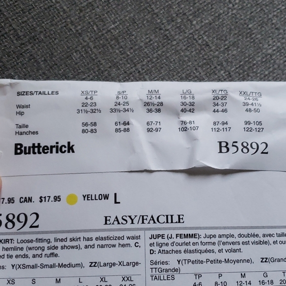 Butterick B5892 Sewing Pattern Women's Skirt - Picture 10 of 11